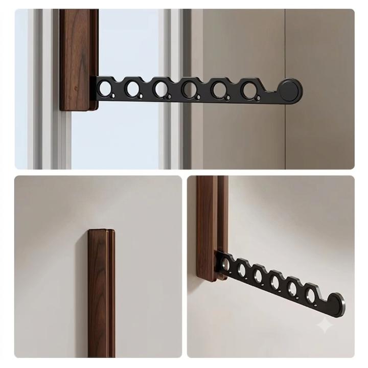 Wall-Mounted Coat Rack Fold-Flat Solid Wood