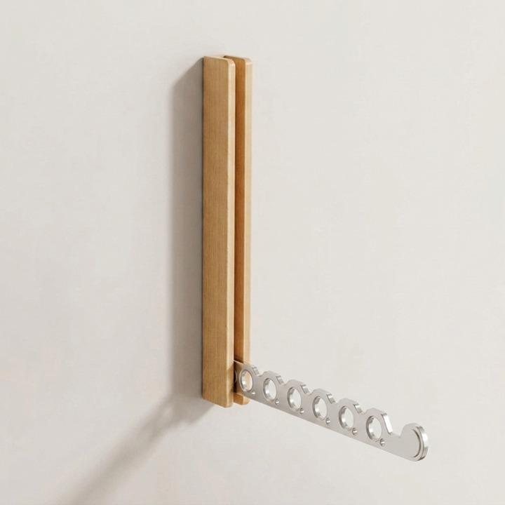 Wall-Mounted Coat Rack Fold-Flat Solid Wood
