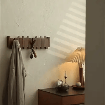 Wall-Mounted Coat Rack Piano Key Solid Wood 4-8 Hooks
