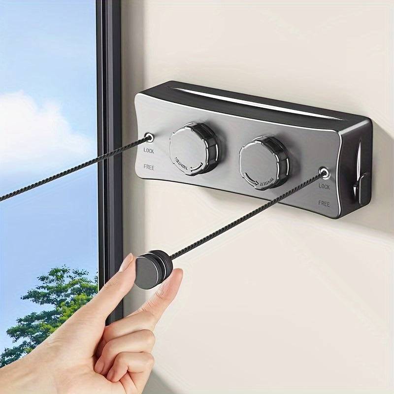 Wall-Mounted Drying Rack Extendable Double Cord Stainless Steel