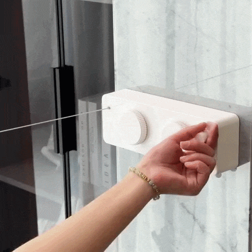 Wall-Mounted Drying Rack Extendable Double Cord Stainless Steel