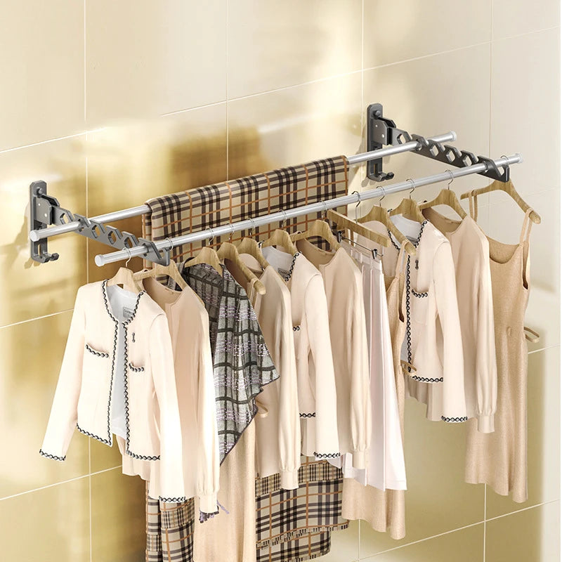 Wall-Mounted Drying Rack Foldable Aluminum 180 Degree Swivel