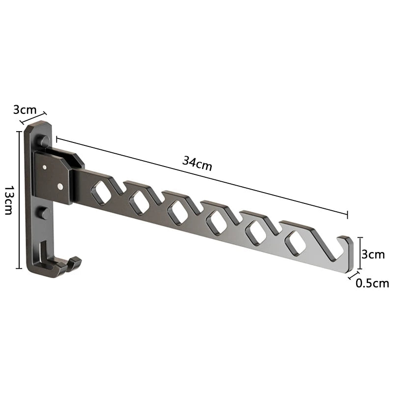 Wall-Mounted Drying Rack Foldable Aluminum 180 Degree Swivel