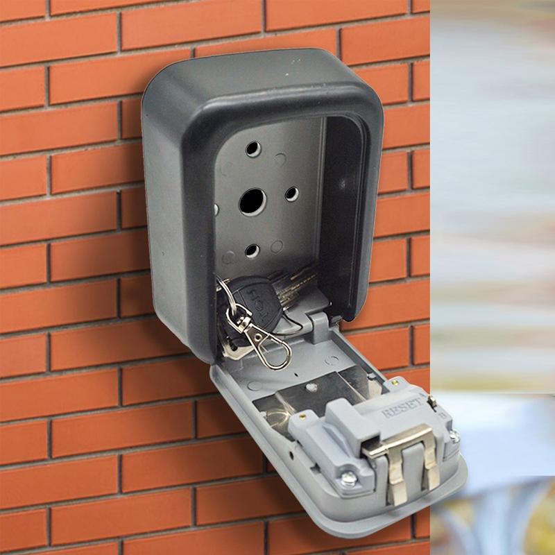 Wall-Mounted Key Box Weatherproof Aluminum 4-Digit Lock