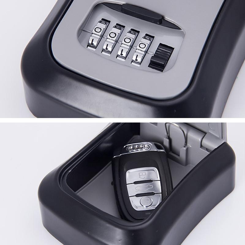 Wall-Mounted Key Box Weatherproof Aluminum 4-Digit Lock