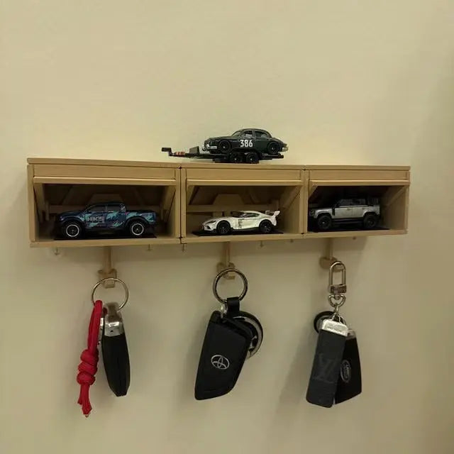 Wall-Mounted Key Holder Retro Car Design No-Tool Mounting