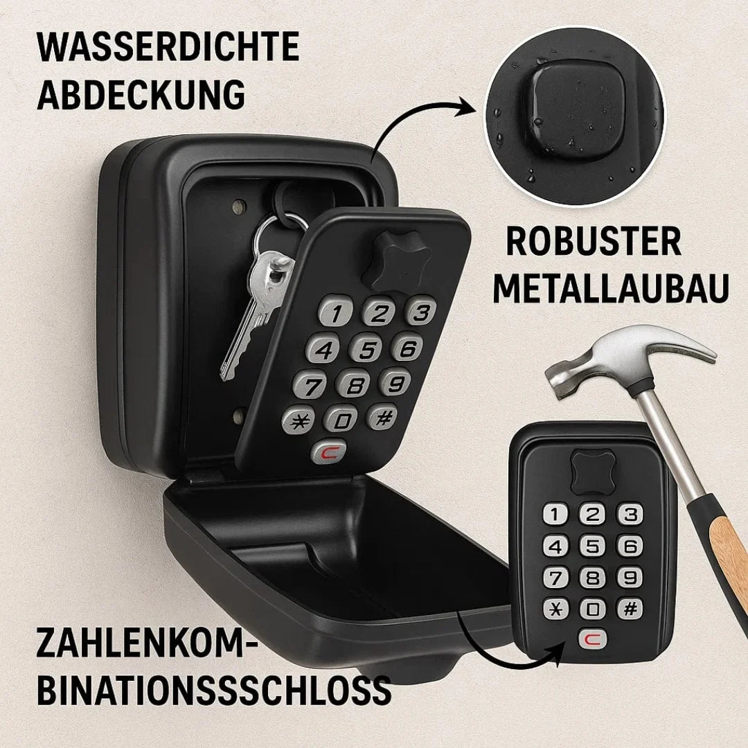 Wall-Mounted Key Safe Weatherproof Zinc Alloy Manual Numeric Lock