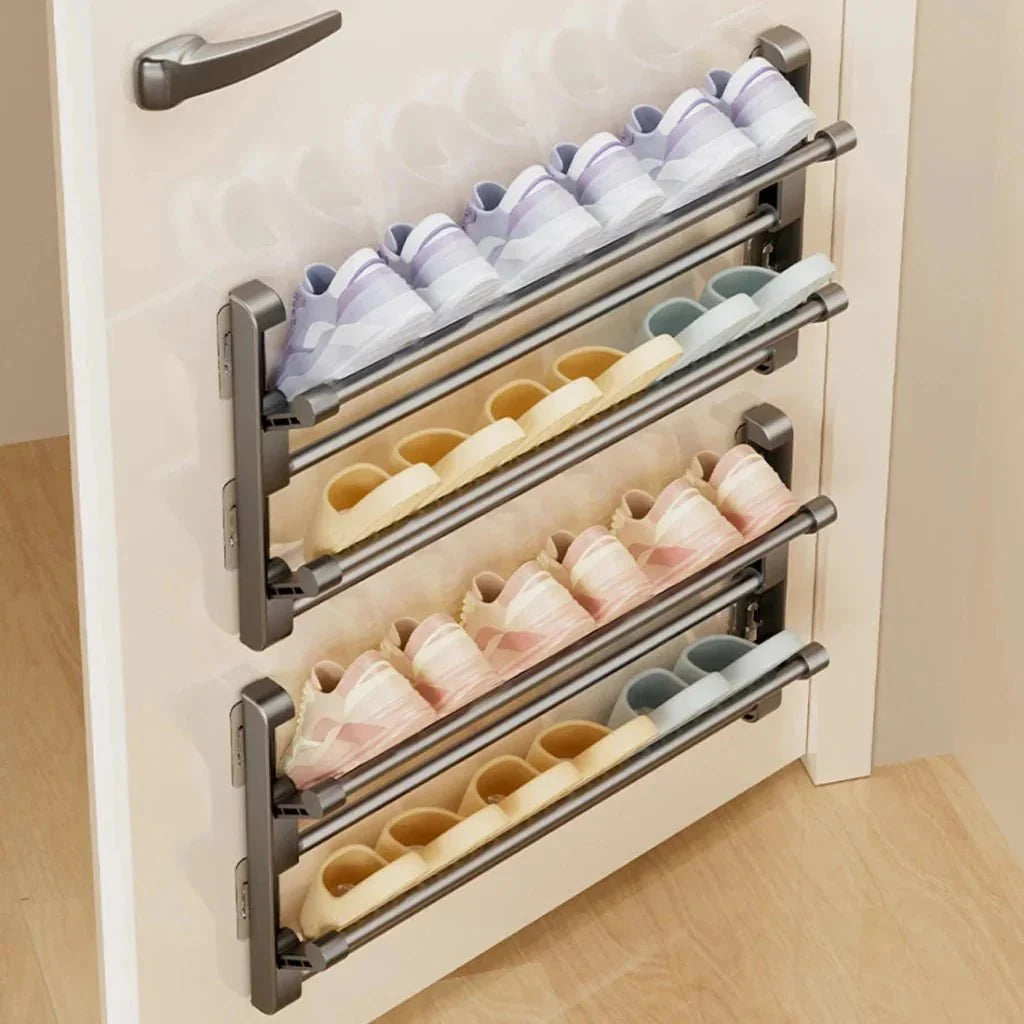 Wall-Mounted Shoe Rack Integrated Drainage Easy-Clean Plastic