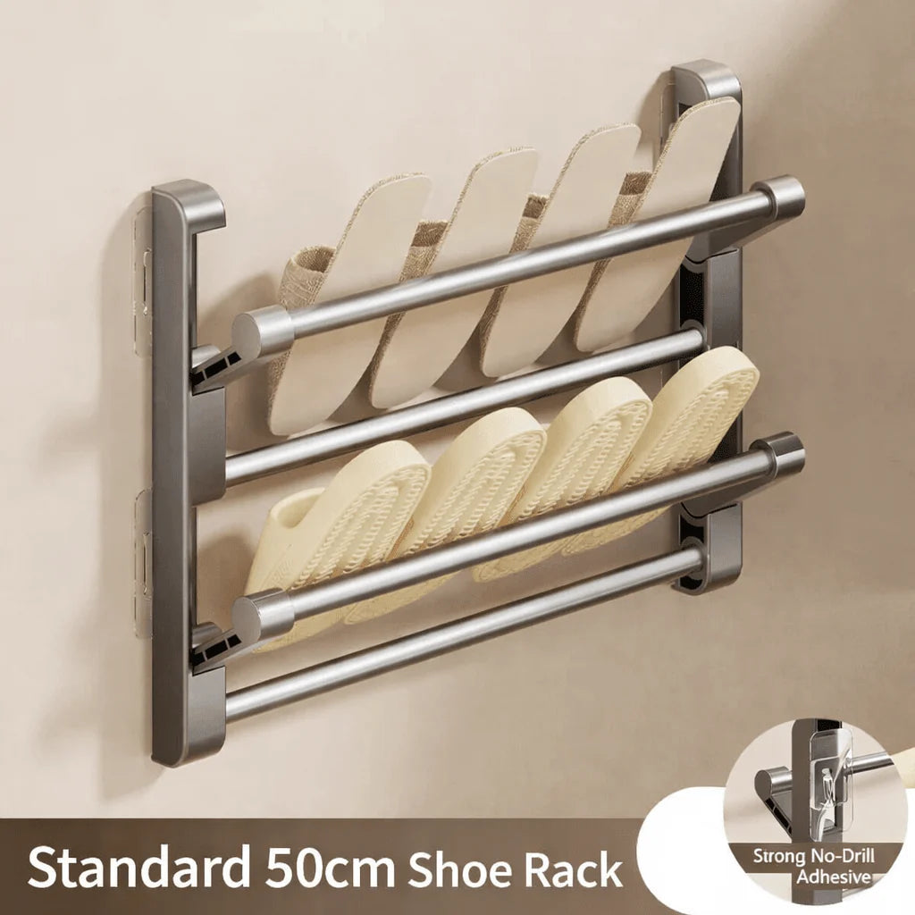Wall-Mounted Shoe Rack Integrated Drainage Easy-Clean Plastic