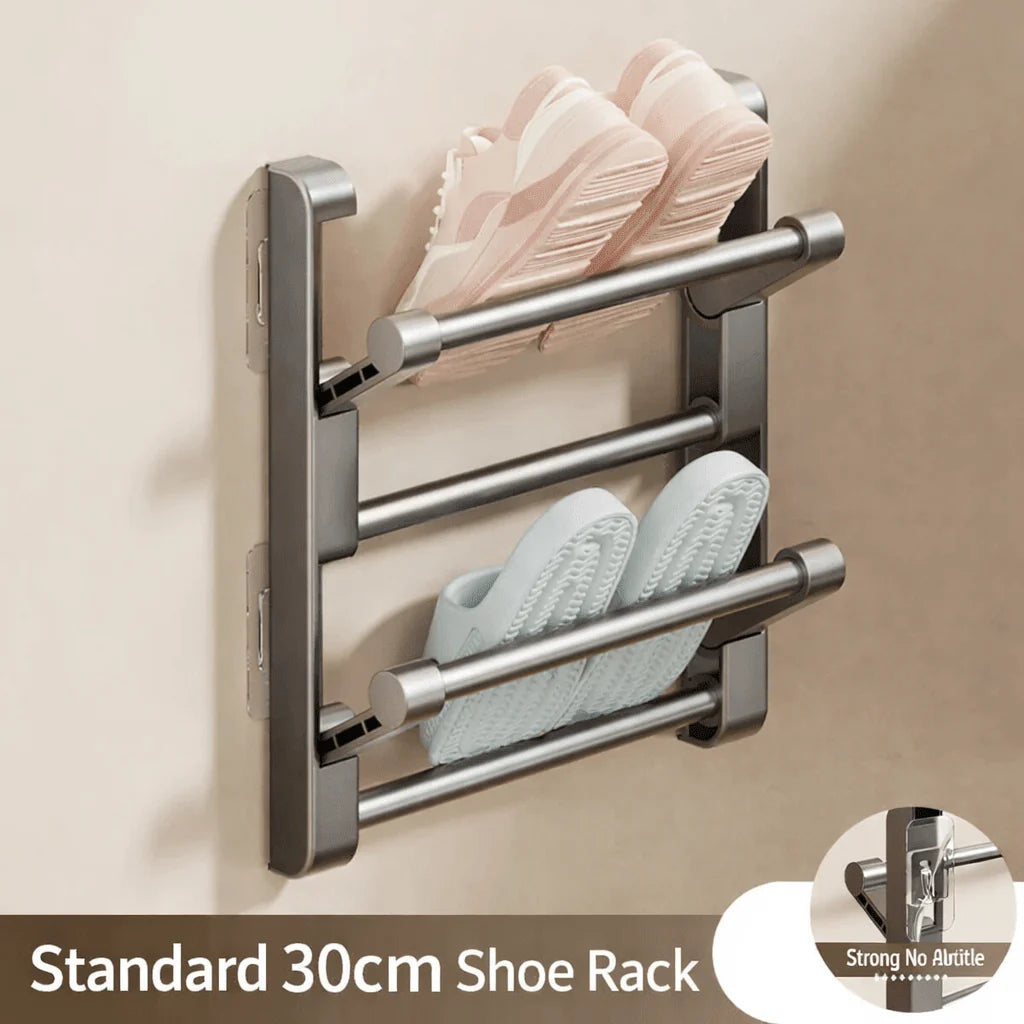 Wall-Mounted Shoe Rack Integrated Drainage Easy-Clean Plastic