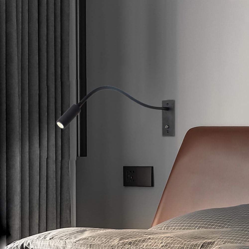 Wall Reading Lamp Adjustable Gooseneck Integrated LED