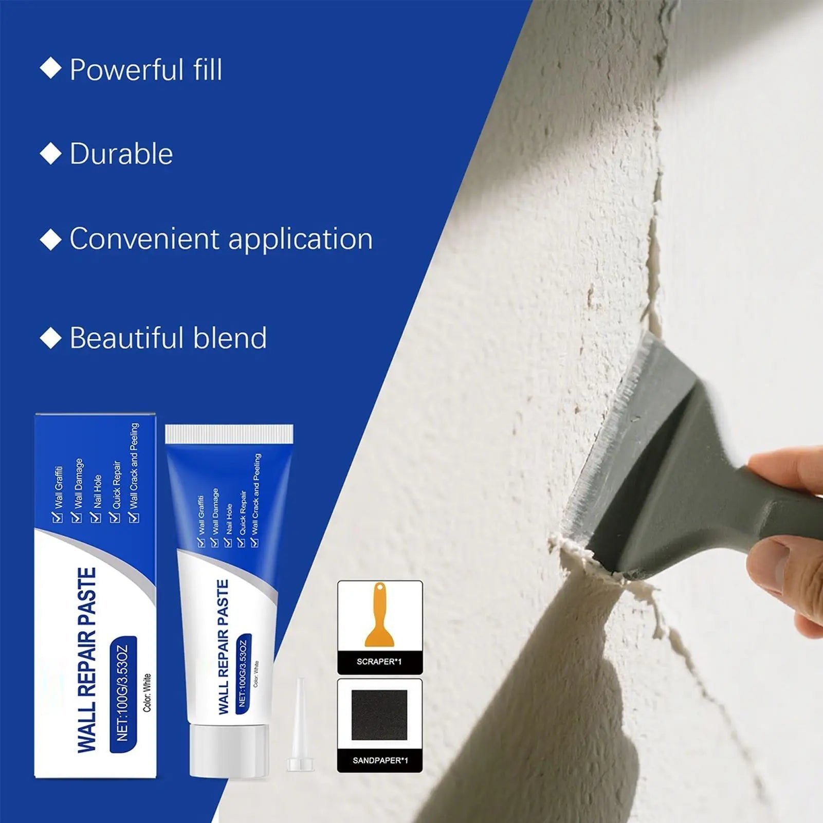 Wall Repair Kit Up To 13 Inch Moisture-Resistant Paste