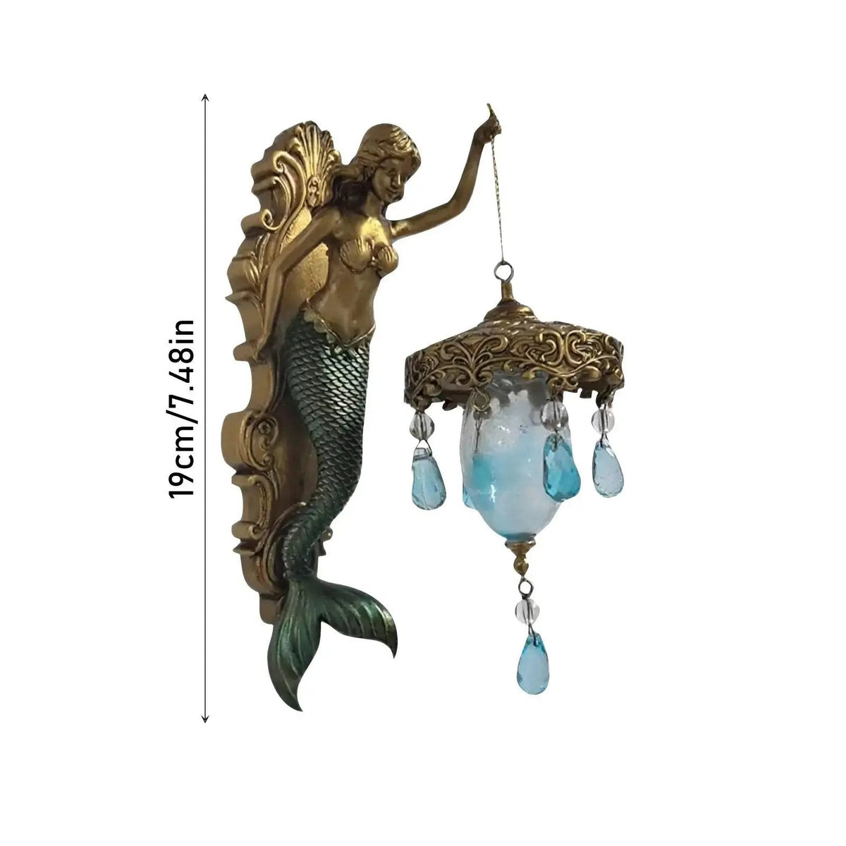 Wall Sconce Baroque Mermaid Battery-Powered Warm LED