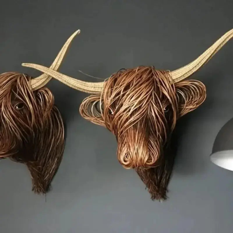 Wall Sculpture Handcrafted Resin Cow Motif