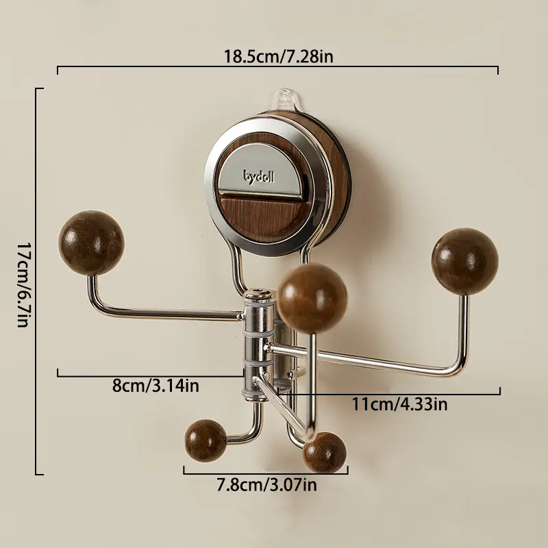 Wall Suction Hook 180° Rotating No-Drill Strong Suction