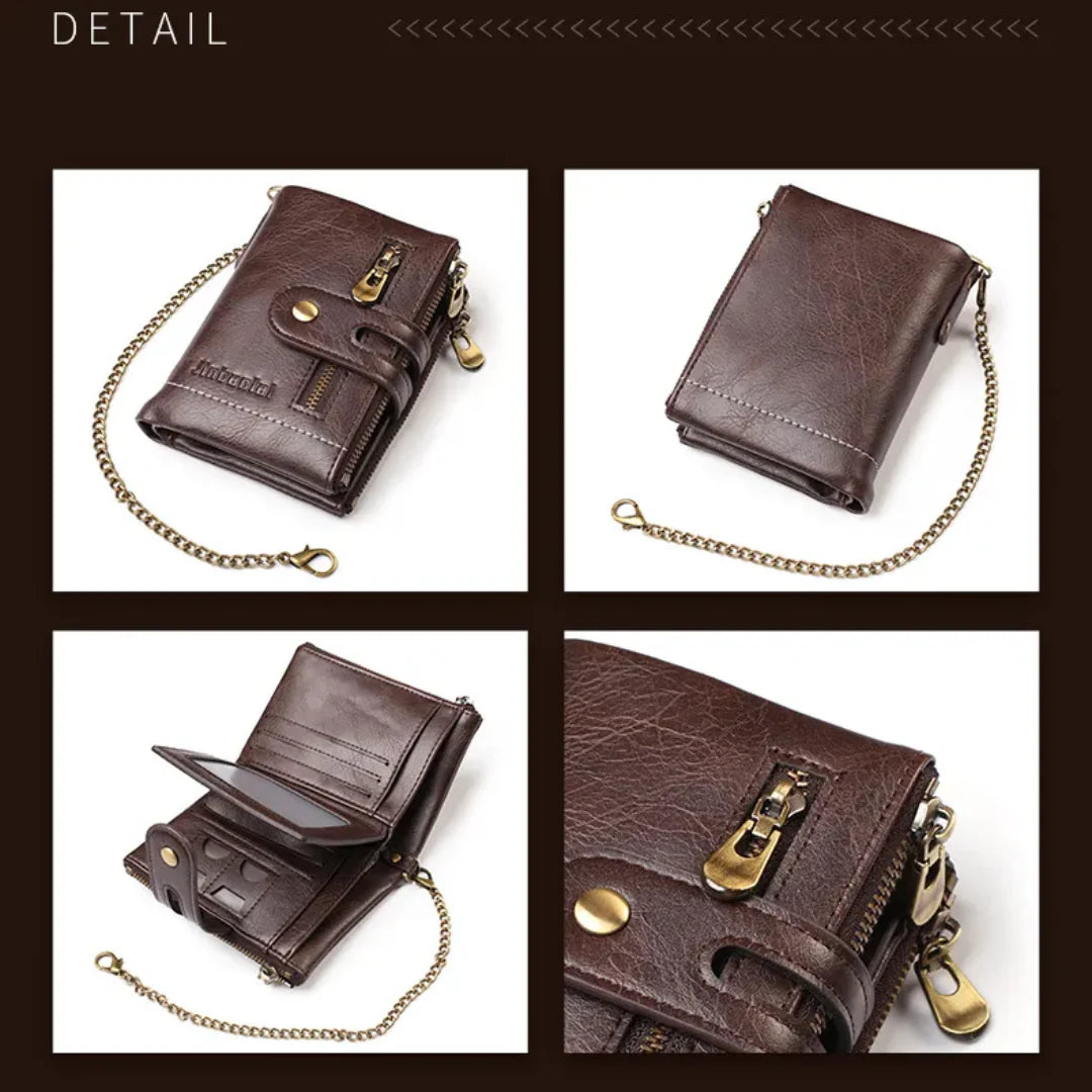 Wallet Retro PU Leather Chain & 13 Card Slots