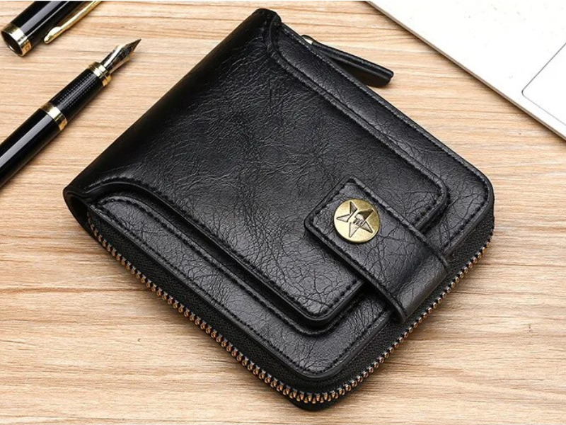 Wallet Zip-Around PU Leather Card Slots & Coin Pocket