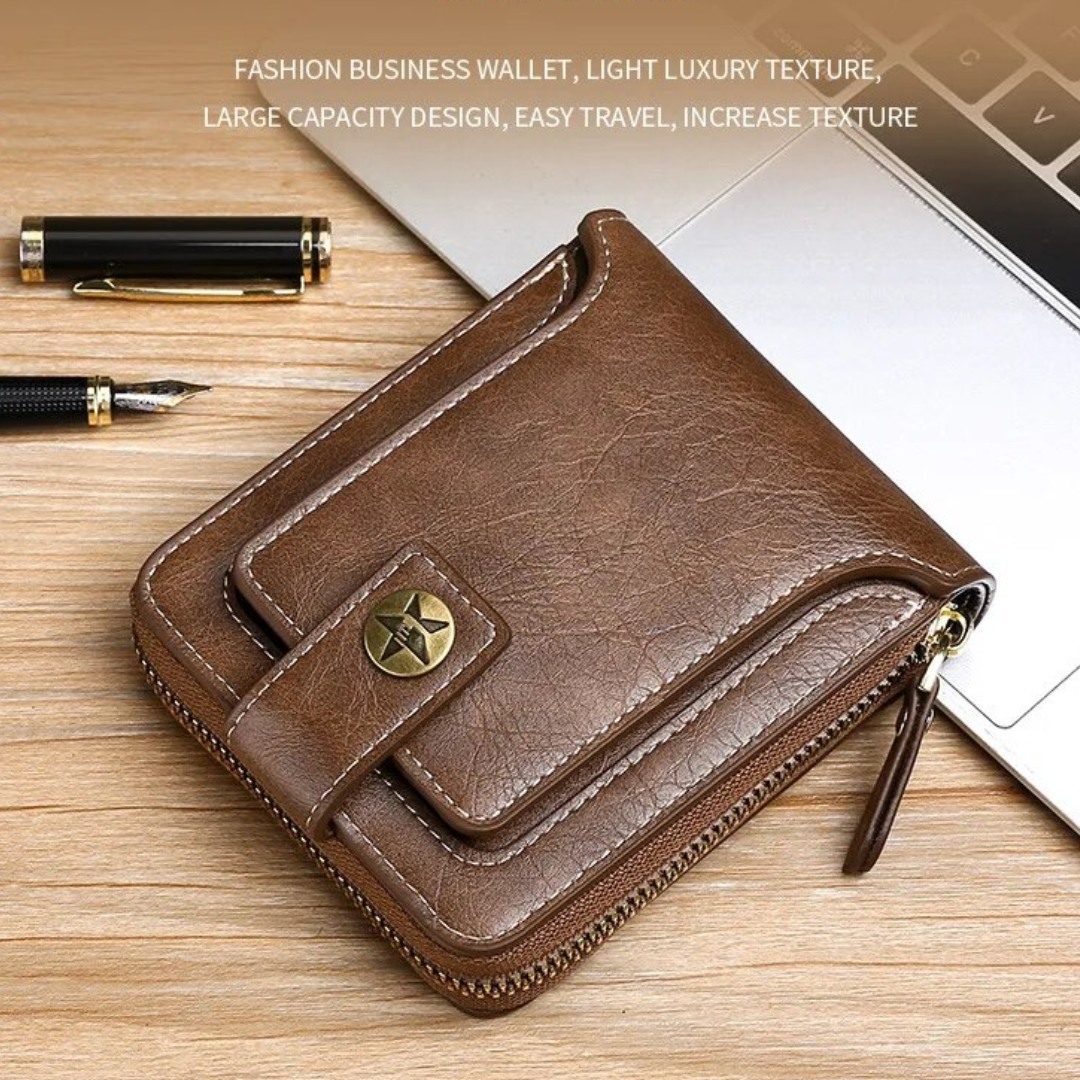 Wallet Zip-Around PU Leather Card Slots & Coin Pocket