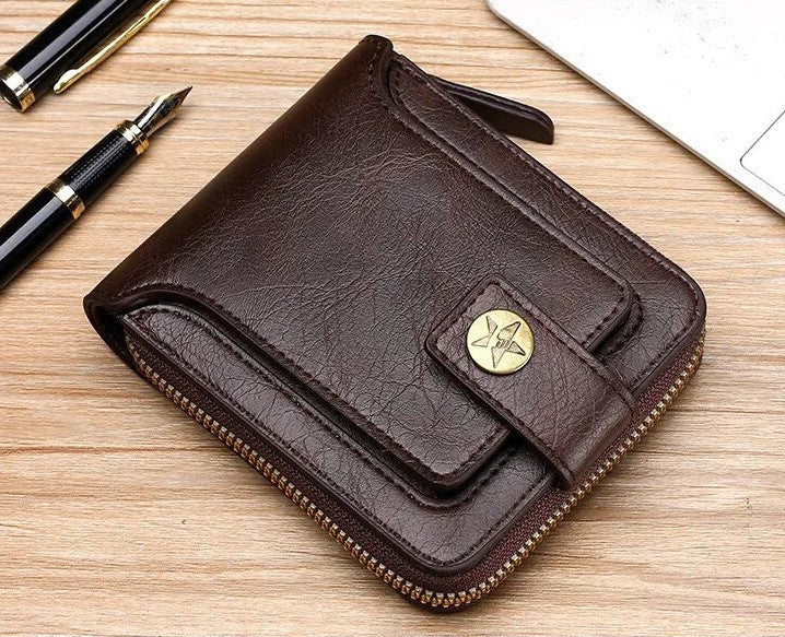 Wallet Zip-Around PU Leather Card Slots & Coin Pocket