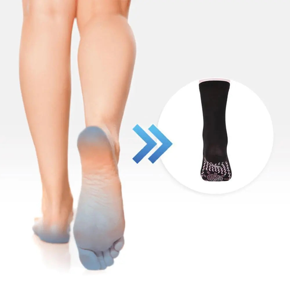 Warming Socks Magnetic & Tourmaline Cotton-Polyester Blend