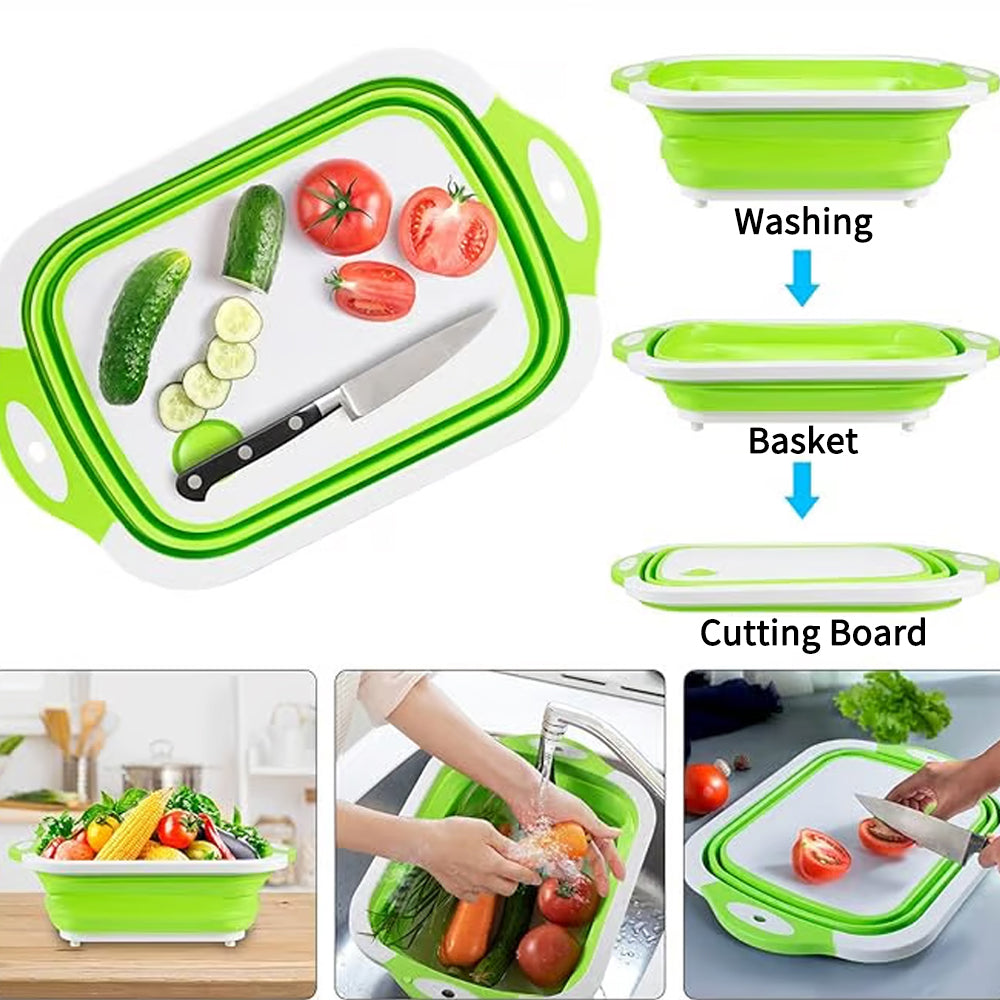 Wash Basin Foldable Integrated Drain Plug & Handles