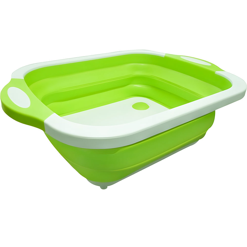 Wash Basin Foldable Integrated Drain Plug & Handles