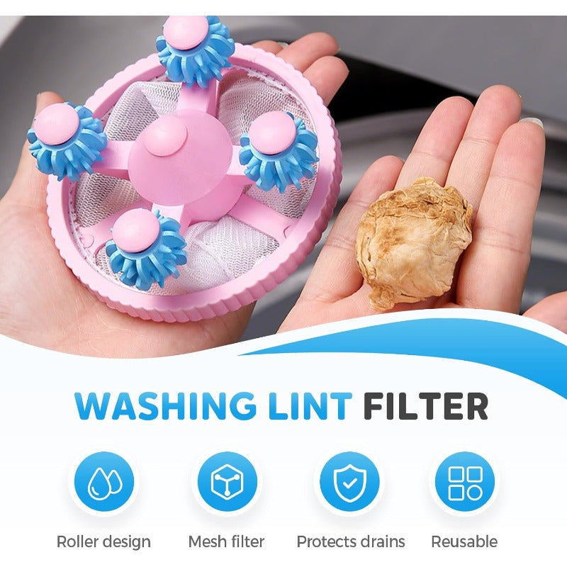 Washing Machine Lint Filter Reusable Floating Mesh 8-Pack