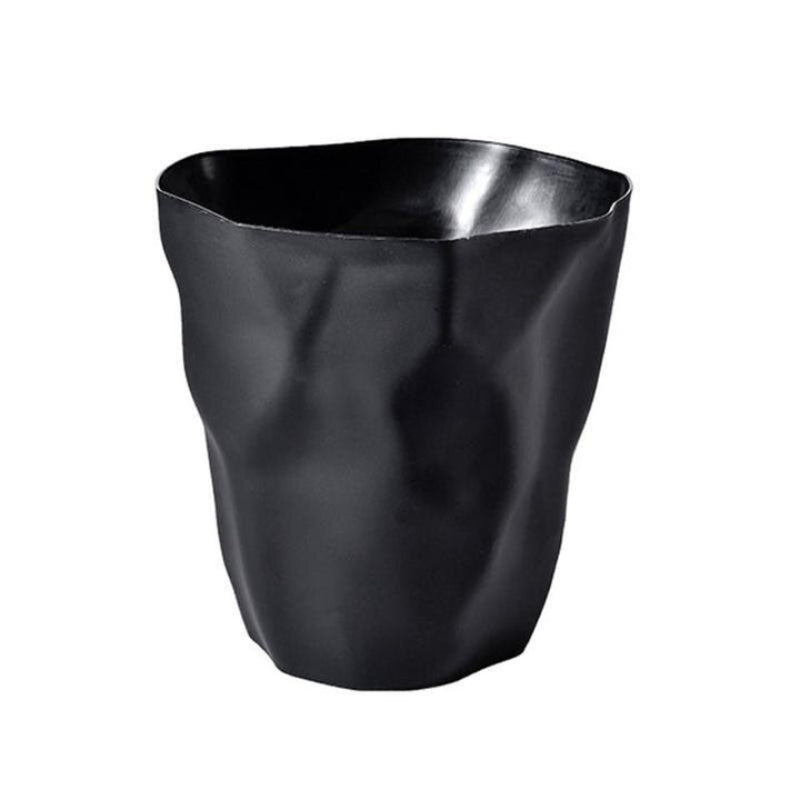Wastebasket Sculptural Crumpled Paper Design Lightweight Open Top
