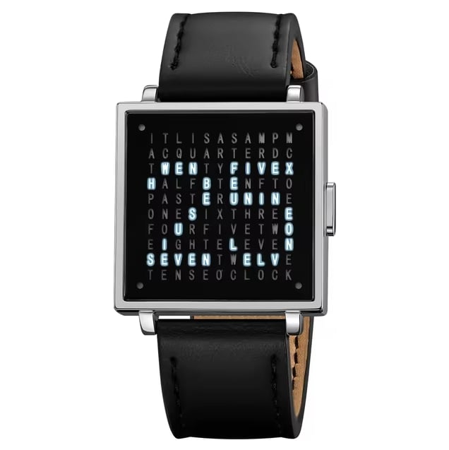 Watch Word-Based Time Display Brushed Dial