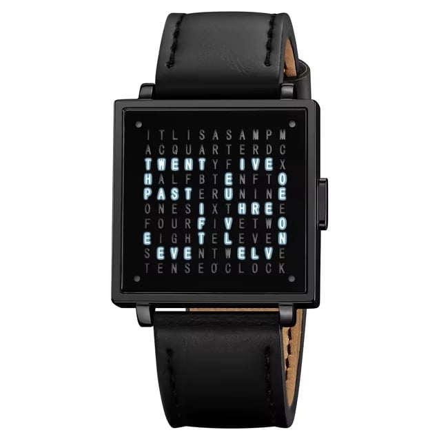 Watch Word-Based Time Display Brushed Dial