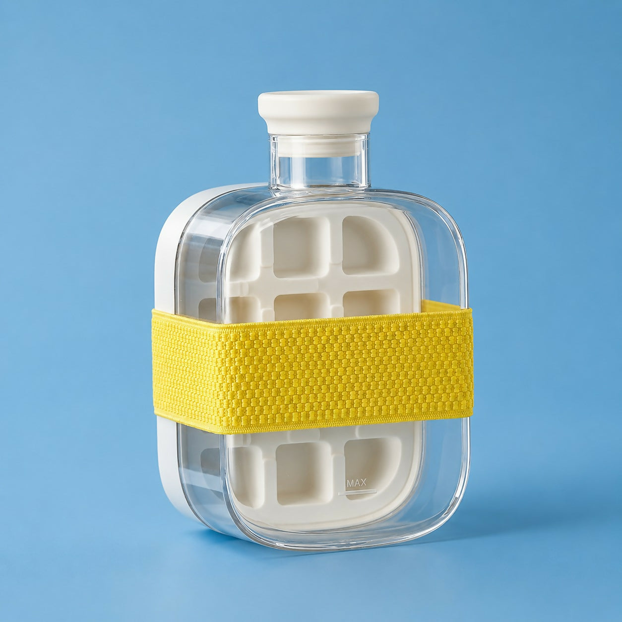 Water Bottle Built-In Ice Mold Leak-Proof Silicone Grip