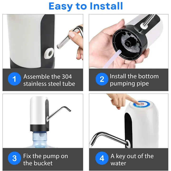 Water Dispenser Pump USB Rechargeable One-Button BPA-Free