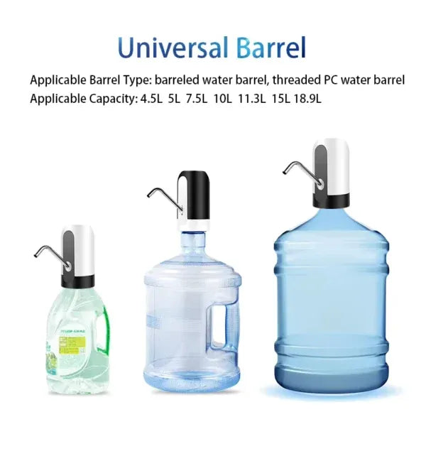Water Dispenser Pump USB Rechargeable One-Button BPA-Free