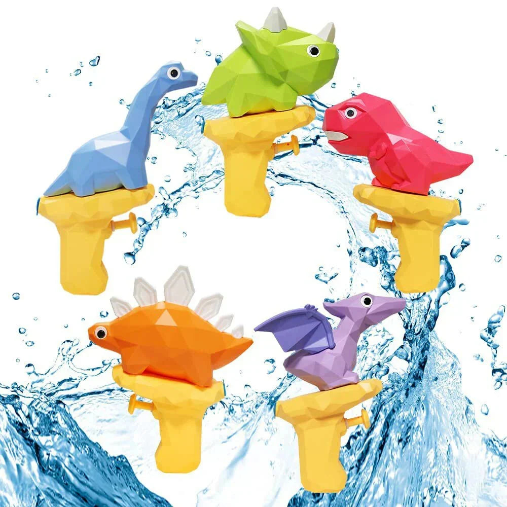 Water Gun Dinosaur Design Movable Eyes Ergonomic Grip Multi-Pack