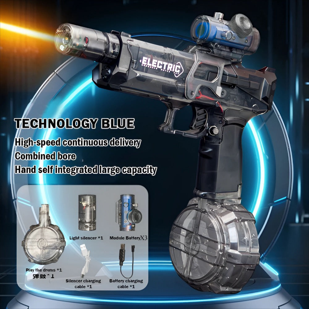 Water Gun LED Lighting & Quiet Silencer 105-Min Playtime