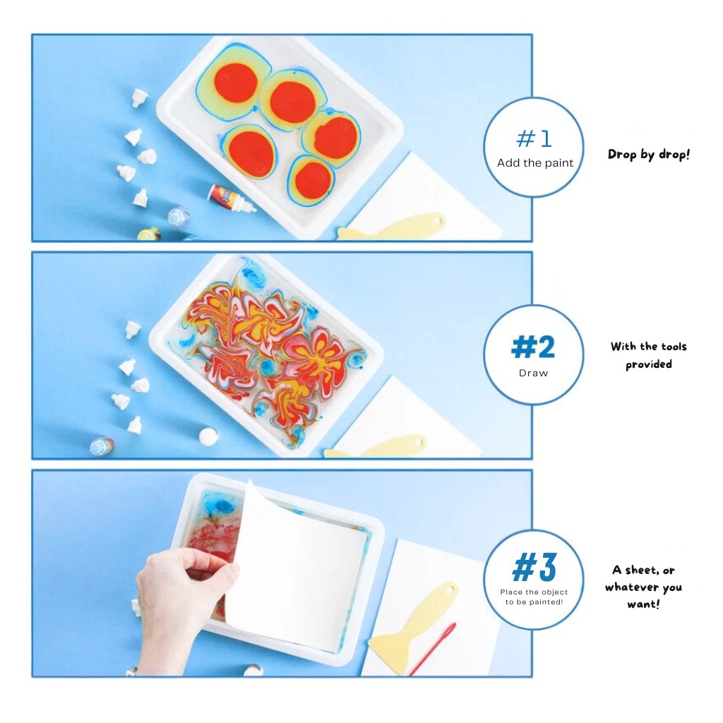 Water Marbling Art Kit Non-Toxic & Mess-Free