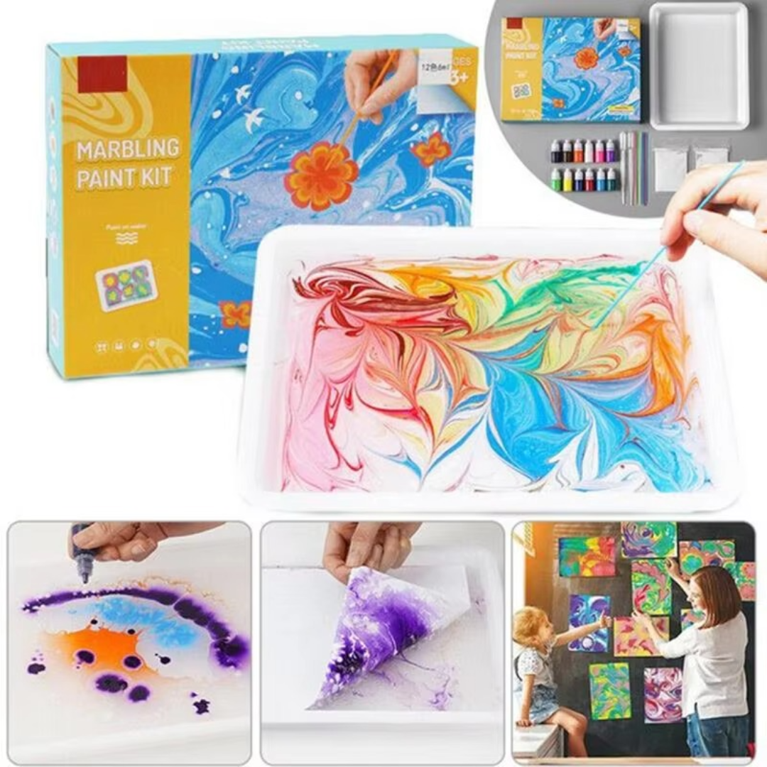 Water Marbling Kit Mess-Free Non-Toxic 6 Or 12 Colors