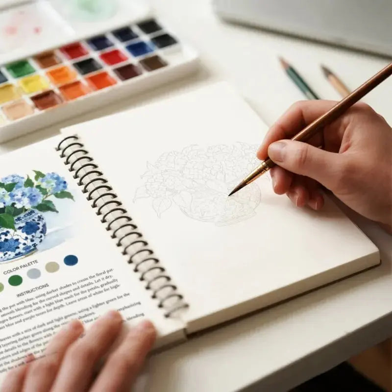 Watercolor Set 16 Colors Workbook & 120 Lb Paper
