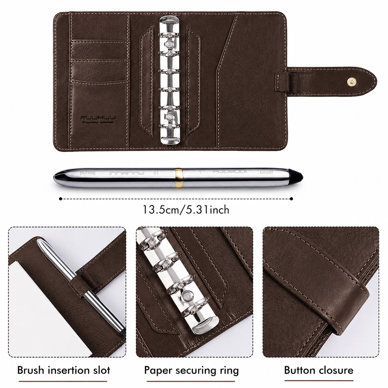 Watercolor Travel Sketchbook Cold-Pressed 300 g/m² Cotton Magnetic Palette