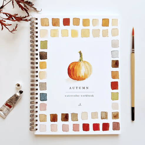 Watercolor Workbook Guided Templates Spiral-Bound Heavyweight Paper