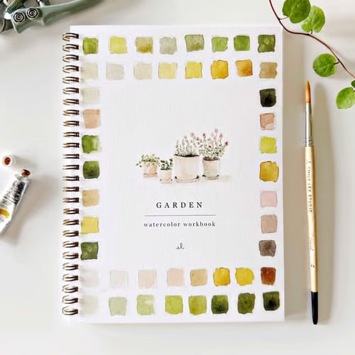 Watercolor Workbook Guided Templates Spiral-Bound Heavyweight Paper