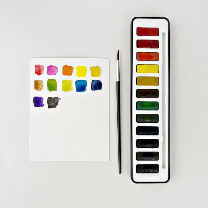 Watercolor Workbook Guided Templates Spiral-Bound Heavyweight Paper