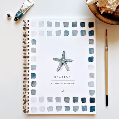 Watercolor Workbook Guided Templates Spiral-Bound Heavyweight Paper