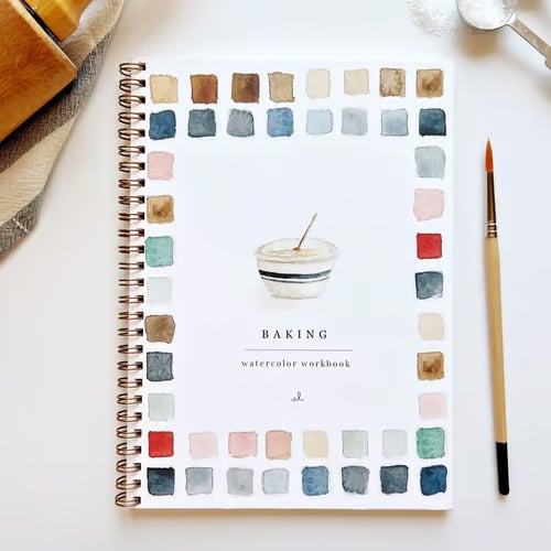 Watercolor Workbook Guided Templates Spiral-Bound Heavyweight Paper