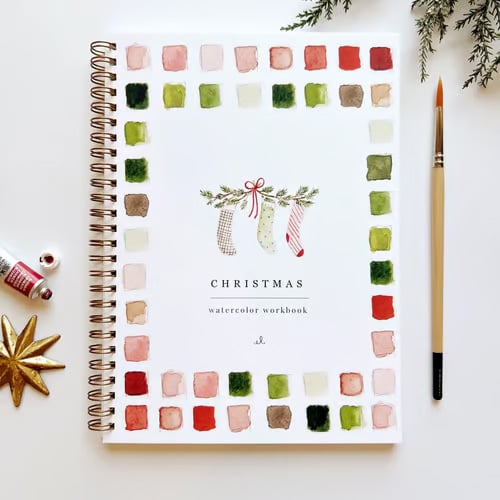 Watercolor Workbook Guided Templates Spiral-Bound Heavyweight Paper