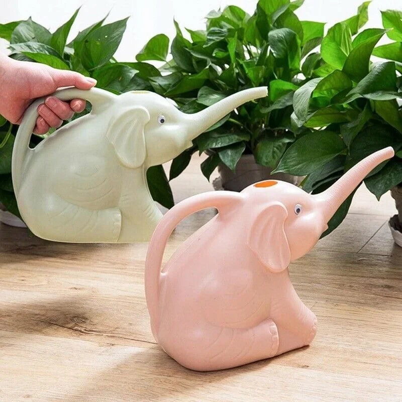 Watering Can Elephant-Shaped Trunk Spout & Integrated Handle