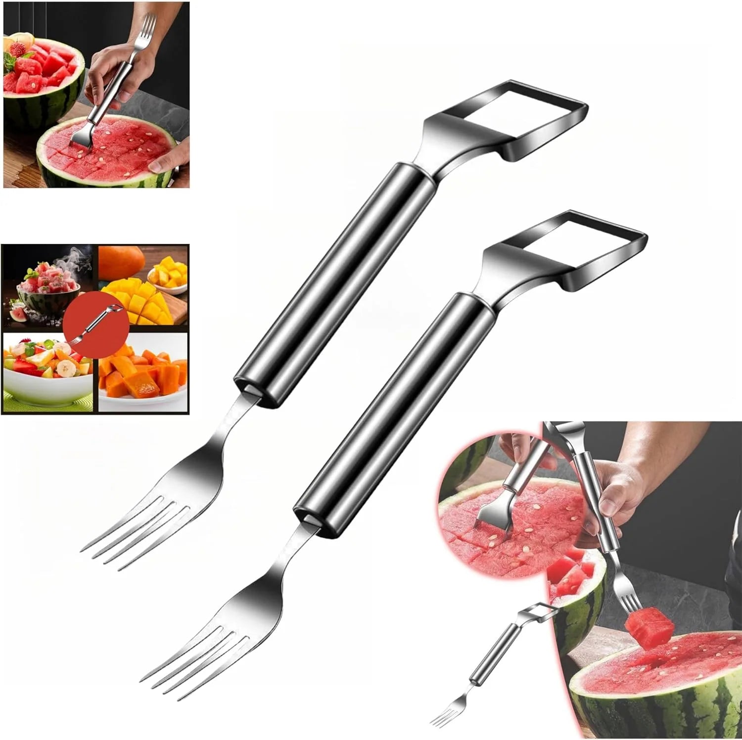Watermelon Fork 2-in-1 Cutter & Fork Stainless Steel