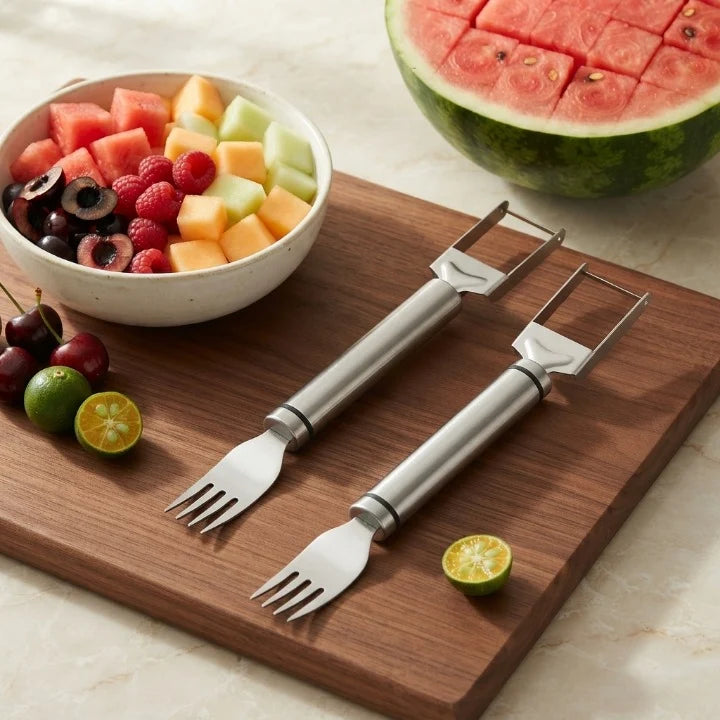 Watermelon Fork 2-in-1 Cutter & Spear Stainless Steel Dishwasher-Safe