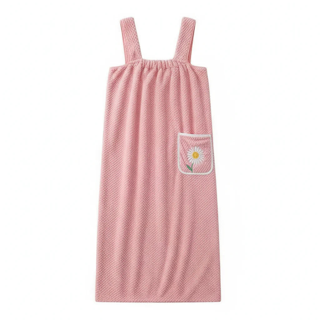 Wearable Bath Towel Quick-Drying Polyester & Hands-Free Straps
