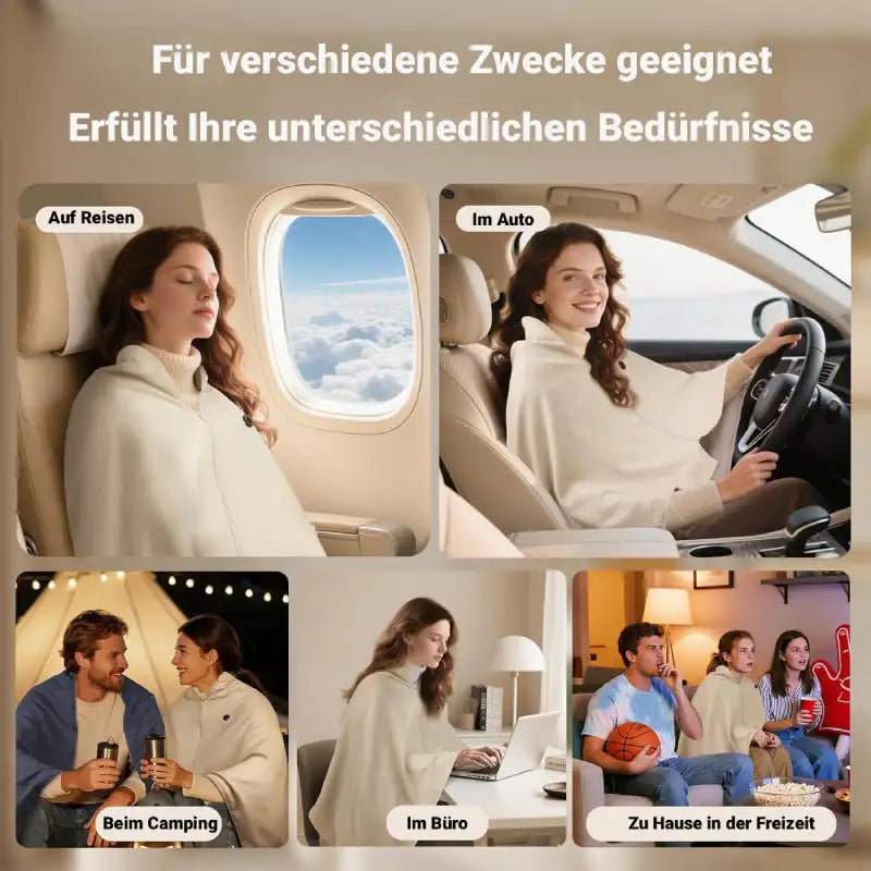 Wearable Heated Blanket USB-Powered Adjustable Heat